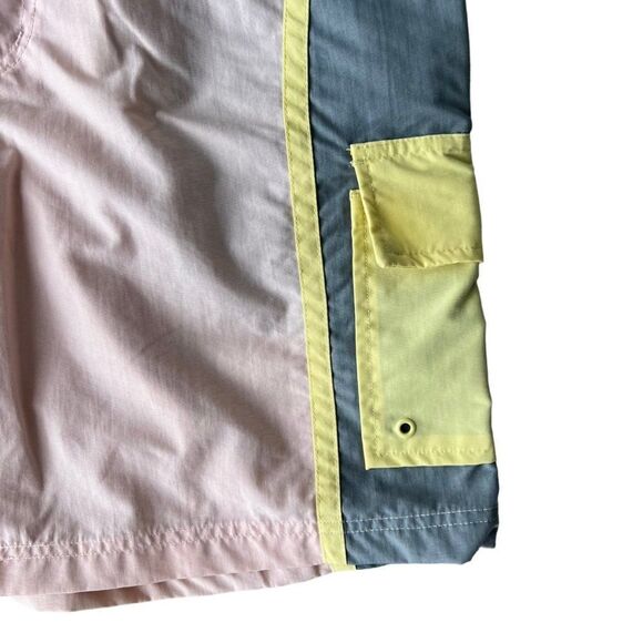 Old Harbor Outfitters OHO Cargo Swim Shorts Pink / Grey / Yellow Men's Large (L) - Picture 8 of 8